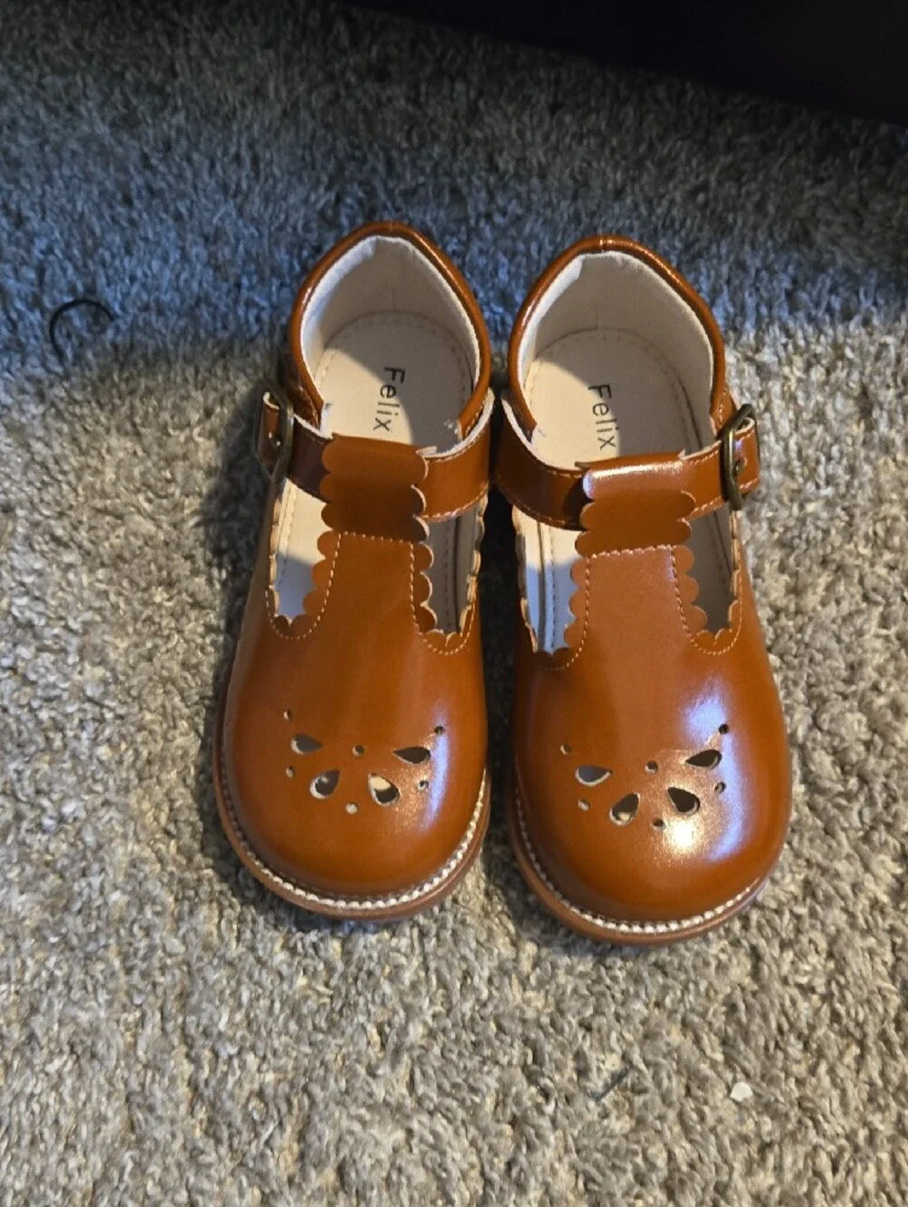 Girls' Classic T-Strap Mary Jane Shoes - Black, Tan, Cognac